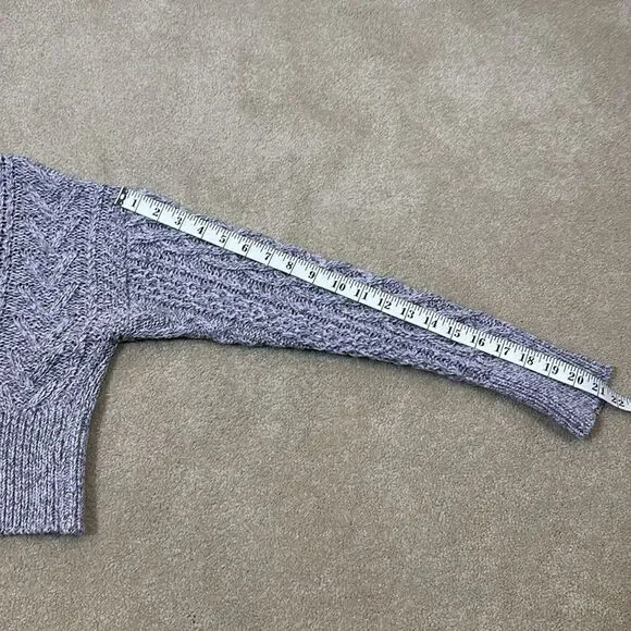 Topshop Purple Grey Knit Crop V-Neck Sweater Women Size 2 - Picture 7 of 8